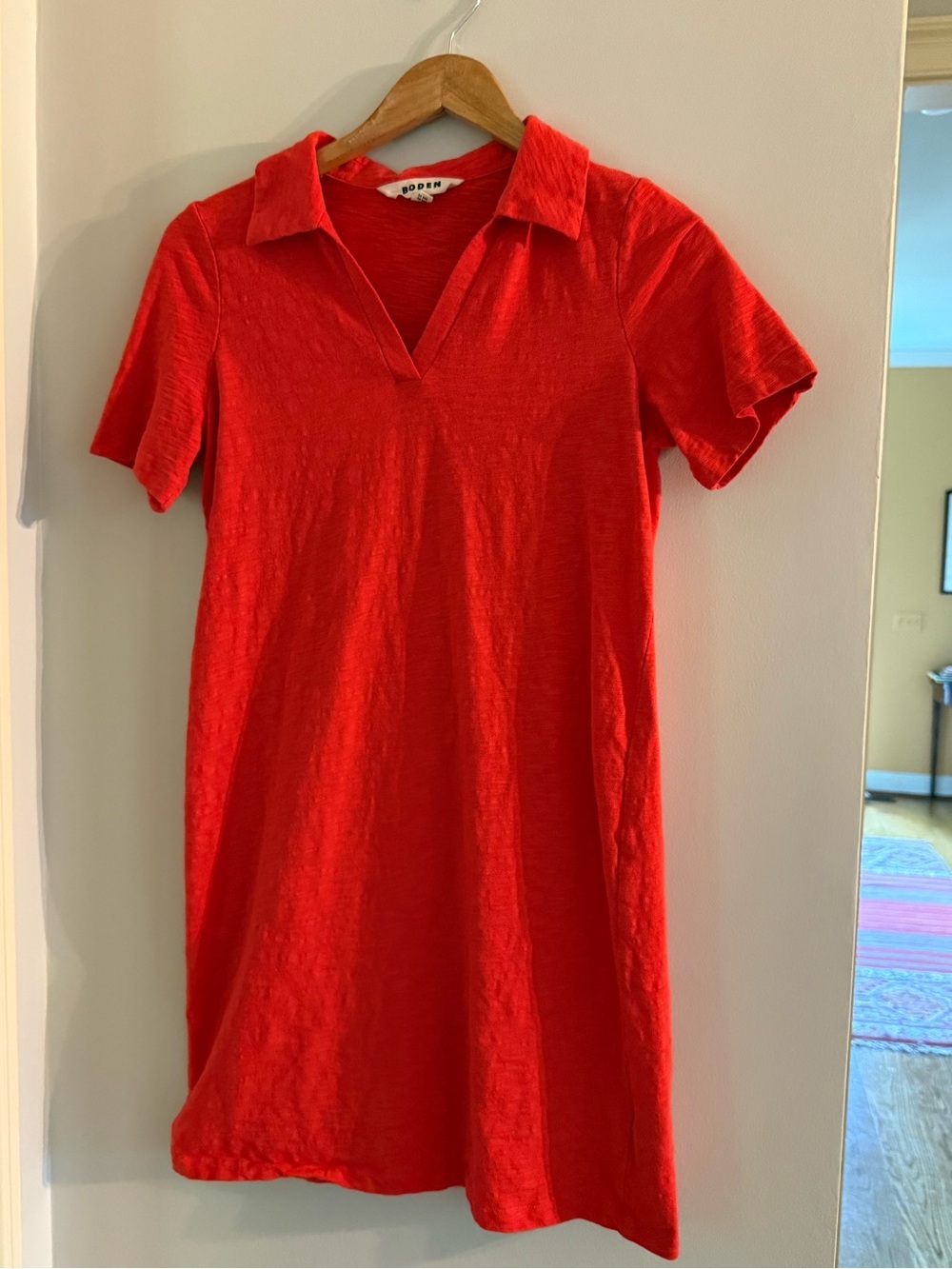 Boden Red Short-Sleeve Polo Dress
